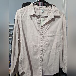 Aerie Women's Light Pink Casual Button Down Shirt